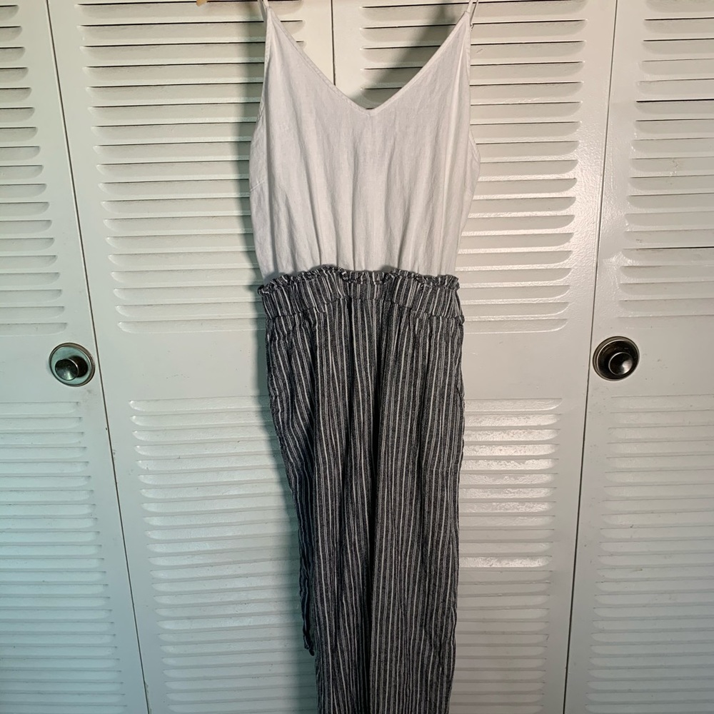 White and Stripe Jumpsuit